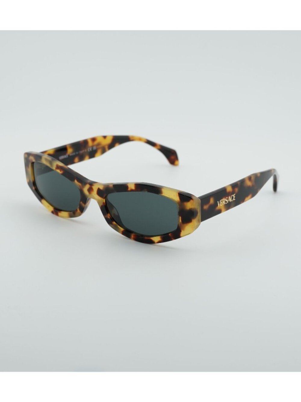 Versace VE4487 777/87 Sunglasses Havana Oval Frame, Grey Lenses
